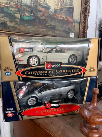 Modelauto diverse grote Burago Ferarri Corvette Lamborghini 