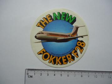 sticker FOKKER F28 vliegtuig the hew luchtvaart retro