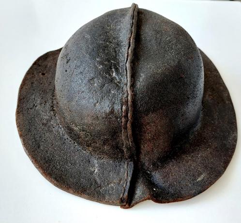 Antieke Lederen Mijnwerkershelm hoed helm mijnen mijnbouw, Antiek en Kunst, Curiosa en Brocante, Verzenden