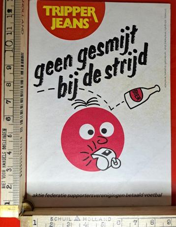 Vintage sticker Tripper geen gesmijt bij de strijd