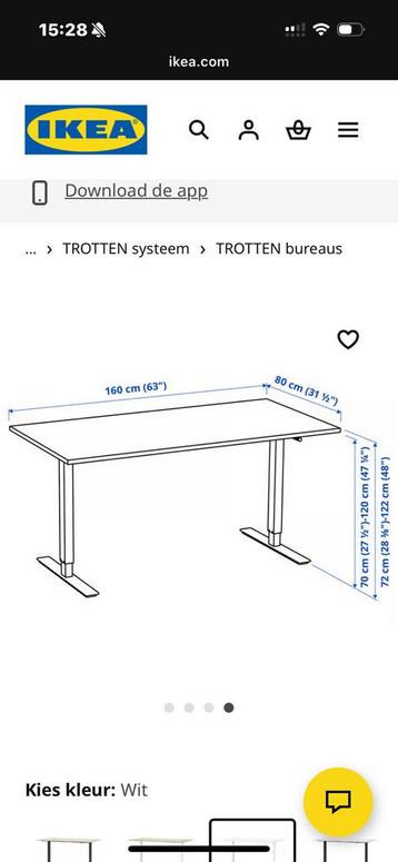 IKEA Bekant TROTTEN Zit/Sta Bureau - 160x80 cm - afbeelding 3 IKEA Bekant TROTTEN Zit/Sta Bureau - 160x80 cm - afbeelding 3