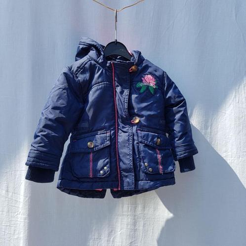 Stoere donkerblauwe meisjes winterjas. Mt 80. Merk Vingino, Kinderen en Baby's, Babykleding | Maat 80, Zo goed als nieuw, Meisje