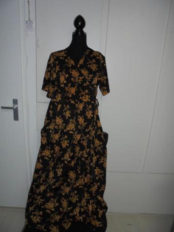 Lange zwart/bruine jurk Shein maat 44