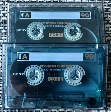 2 Stuks SONY CDit II 90 Chromedioxide Cassettebandjes