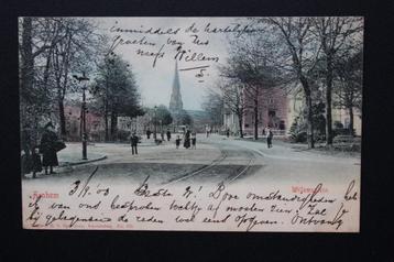 1903 ANSICHTKAART ARNHEM WILLEMSPLEIN TRAM + PERSONEN