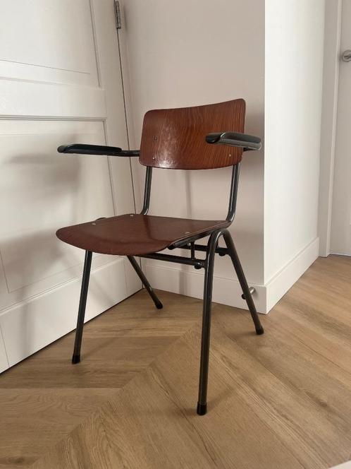 Vintage retro stoel, Huis en Inrichting, Stoelen, Gebruikt, Eén, Hout, Metaal, Bruin, Ophalen