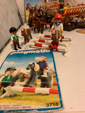 Playmobil pony paardjes kinderen hindernissen 