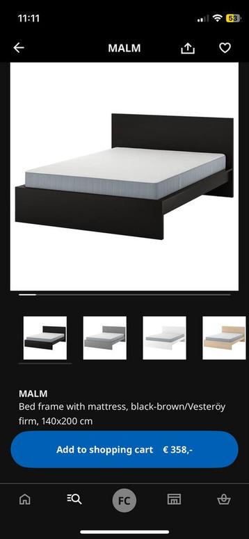 Malm IKEA Bed 140x200 + Matras & Topper - afbeelding 5 Malm IKEA Bed 140x200 + Matras & Topper - afbeelding 5