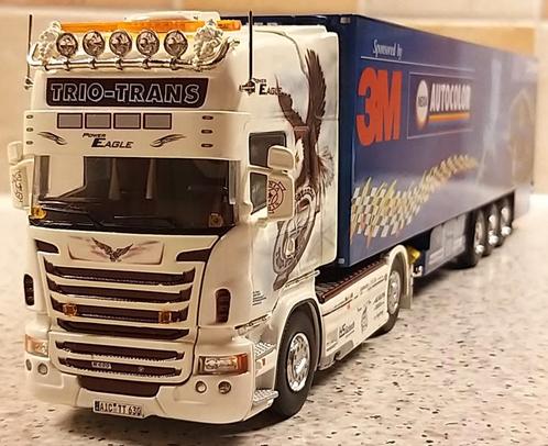 SCANIA R500 trekker met koeloplegger "Trio-Trans - Augsburg", Hobby en Vrije tijd, Modelauto's | 1:50, Nieuw, Bus of Vrachtwagen