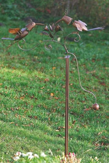 Mooie grote Tuinsteker, windspel, pendel met twee Vogels