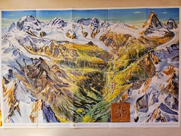 Gletsjer Zermatt 50'er jaren Heinz L. Koller kleuren print