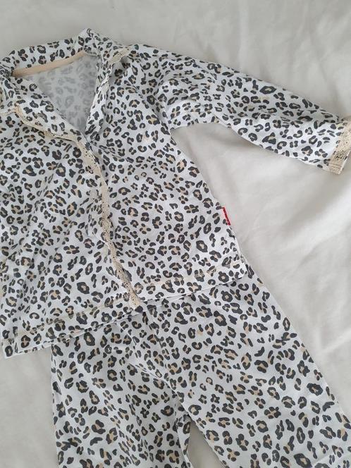 Panter pyjama wit katoen met mooi kant maat 104 Claesens, Kinderen en Baby's, Kinderkleding | Maat 104, Zo goed als nieuw, Meisje