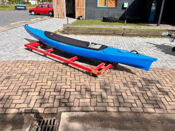 Te koop blauwe Perception Vista 2 persoons kano kayak