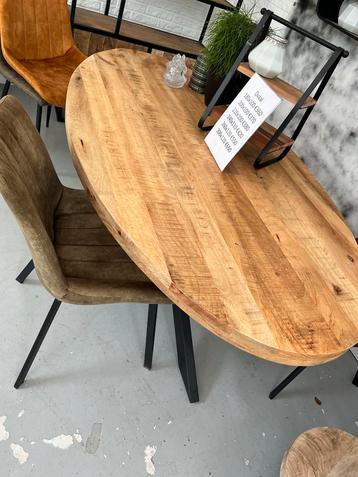 Ovale eettafel 180x90 cm mango hout (nieuw in doos)