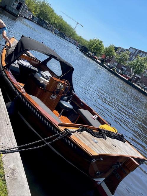 Mahonie houten Sloep, Watersport en Boten, Sloepen, Zo goed als nieuw, 30 tot 50 pk, 6 meter of meer, Binnenboordmotor, Diesel