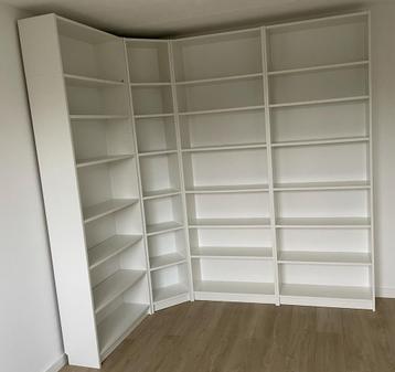 Witte Billy boekenkasten incl hoekkast, 237cm hoog - afbeelding 1 Witte Billy boekenkasten incl hoekkast, 237cm hoog - afbeelding 1