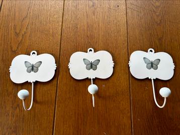 Ariadne at Home hanger vlinder met haak / kapstokhaakjes set