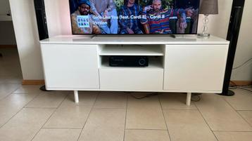 Wit hoogglans  IKEA tv kast met lade  160x47x45(ex15cm poot)