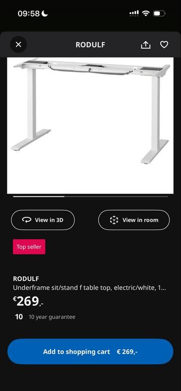 IKEA RODULF zit/sta bureau | Electric sit/stand desk - afbeelding 2 IKEA RODULF zit/sta bureau | Electric sit/stand desk - afbeelding 2