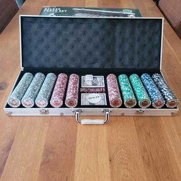 Nieuwe pokerset inclusief 500 fiches met waardeopdruk!