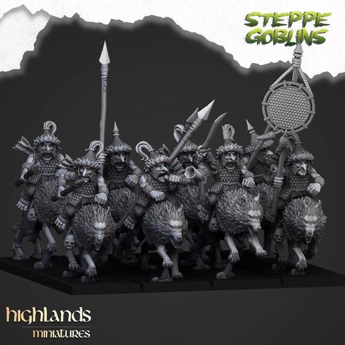 Mounted Steppe Goblins 8x - Highlands Miniatures, Hobby en Vrije tijd, Wargaming, Nieuw, Figuurtje(s), Verzenden