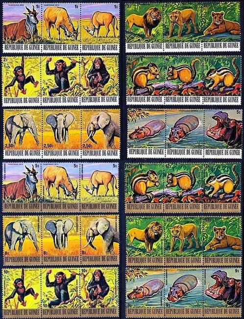 1977 Guinee Fauna  Zoogdieren , Postzegels en Munten, Postzegels | Thematische zegels, Postfris, Dier of Natuur, Ophalen of Verzenden