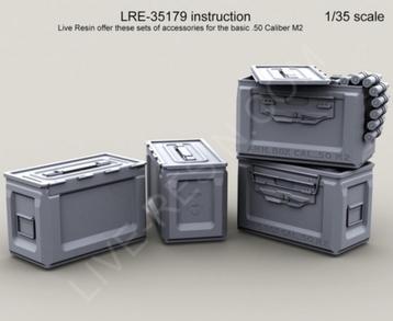 LiveResin LRE35179 WWII US Army .50 M2 Ammo Box 1/35 6x