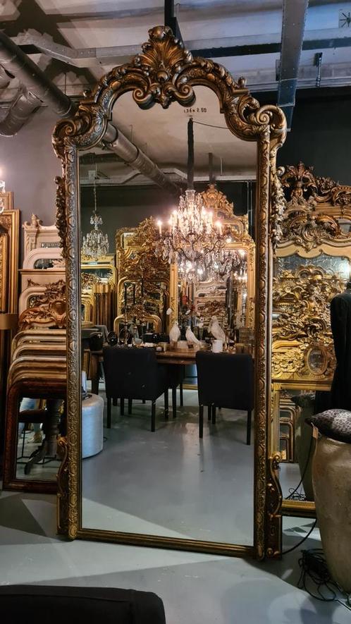 Zeer grote hoge antieke kasteelspiegel.., Antiek en Kunst, Antiek | Spiegels, Minder dan 100 cm, Ophalen of Verzenden