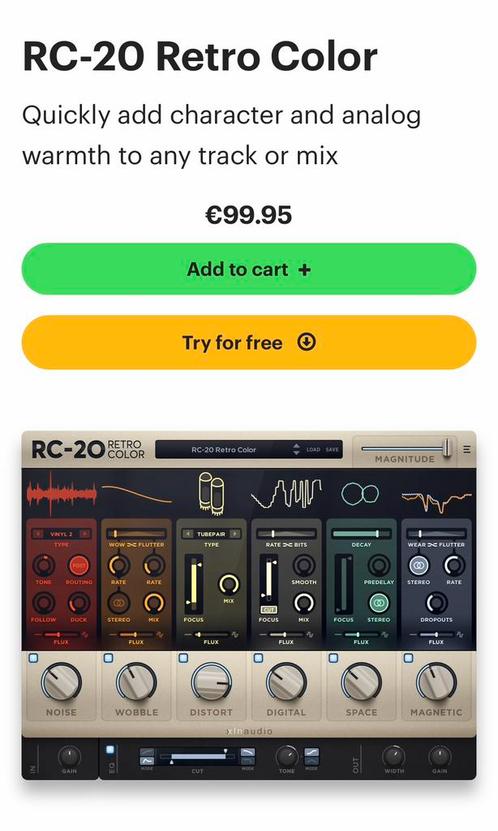 XLN Audio RC-20 Retro Color Vintage Effect Plugin, Computers en Software, Audio-software, Nieuw, MacOS, Windows, Ophalen of Verzenden