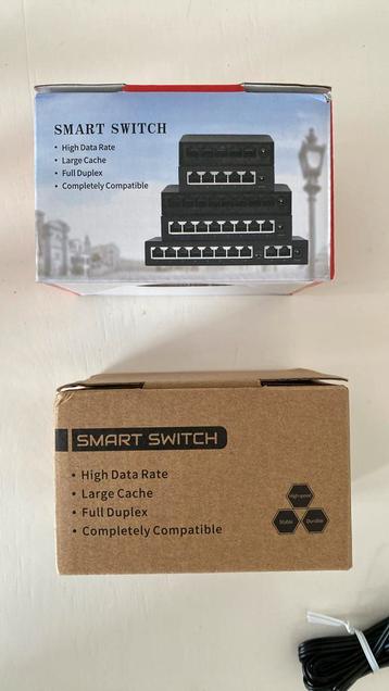 2x Ethernet switch:1x 100mbps  1x 1000mbps Nieuw in de doos 
