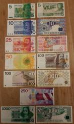 Complete set Nederlandse Bankbiljetten 5 t/m 1000 Gulden