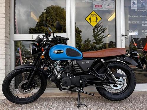 Hanway Caferacer RAW 50 | 4T | Mat Blauw | Vandaag Rijden?, Fietsen en Brommers, Brommers | Overige merken, Nieuw, Ophalen of Verzenden