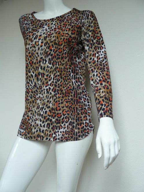 STUDIO ANNELOES shirt leopard maat S zga NIEUW travelstof, Kleding | Dames, Tops, Zo goed als nieuw, Maat 36 (S), Bruin, Lange mouw