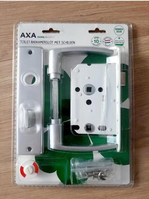 2x AXA deurslot (deurklink vrij-bezet/badkamer of wc), Doe-het-zelf en Verbouw, Hang- en Sluitwerk, Nieuw, Klink of Kruk, Chroom