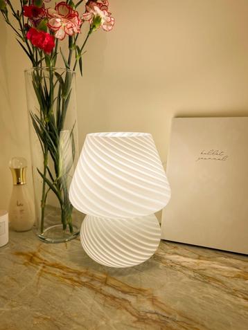 Murano glas swirl led lamp, 3 lichtstanden - vintage design