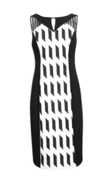 Joseph Ribkoff schitterend wit/zwarte chique jurk mt 46