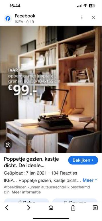 Complete IKEA Ivar Stelling met Bureau en Kast - afbeelding 7 Complete IKEA Ivar Stelling met Bureau en Kast - afbeelding 7