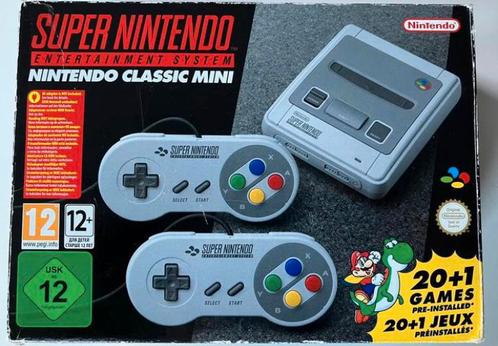 Super Nintendo Classic mini retro console met uitbreiding, Spelcomputers en Games, Spelcomputers | Nintendo Super NES, Zo goed als nieuw