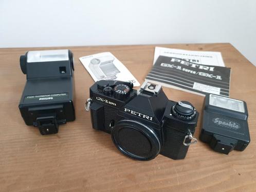 Petri GX-1 analoge camera + 2x flitsers, Audio, Tv en Foto, Fotocamera's Analoog, Zo goed als nieuw, Spiegelreflex, Overige Merken