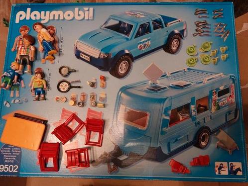 Playmobil 9502 pick-up +caravan compleet, Kinderen en Baby's, Speelgoed | Playmobil, Zo goed als nieuw, Complete set, Ophalen of Verzenden