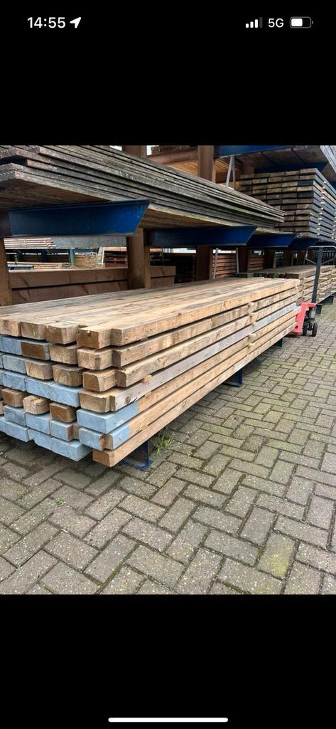 Gebruikte balken 17,5x7x+-370 €17,50 ps incl btw, Doe-het-zelf en Verbouw, Hout en Planken, Gebruikt, Pallet, Ophalen