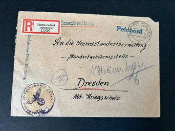 WWII Feldpost Envelop aan Leger administratie Dresden