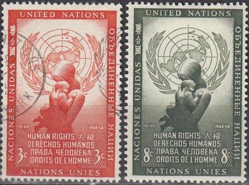 Verenigde Naties New York -VN1.04- 1954 - Rechten vd Mens, Postzegels en Munten, Postzegels | Amerika, Gestempeld, Noord-Amerika