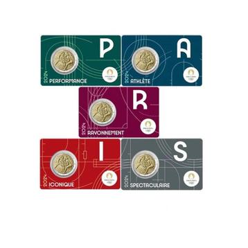 Frankrijk 2024: Olympische spelen: set van 5 coincards