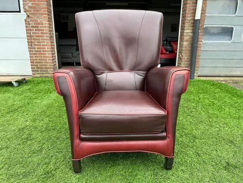 Fauteuil MOL&GEURTS buffel dik leer stoel, Huis en Inrichting, Stoelen, Zo goed als nieuw, Eén, Hout, Leer, Ophalen