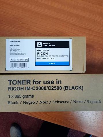 Toner black en cyan Ricoh IM-C2000/C2500