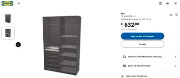 IKEA PAX kast met schuifdeuren zwart - afbeelding 6 IKEA PAX kast met schuifdeuren zwart - afbeelding 6