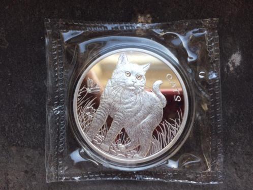 2021 Fiji - Cats - 1 oz silver, Postzegels en Munten, Munten | Oceanië, Losse munt, Zilver, Ophalen of Verzenden