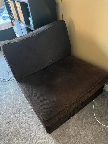 Zwarte ribstof loveseat / bankje - IKEA KIVIK - afbeelding 2 Zwarte ribstof loveseat / bankje - IKEA KIVIK - afbeelding 2
