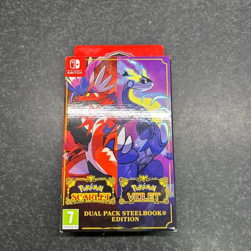POKEMON scarlet and violet steelbook doos €15  vaste prijs, Hobby en Vrije tijd, Verzamelkaartspellen | Pokémon, Nieuw, Losse kaart